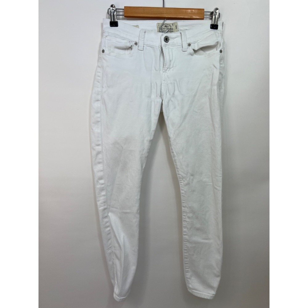 Lucky Brand Brooke Ankle‎ Skinny Jeans Mid Rise Stretch Womens White Size 0/25